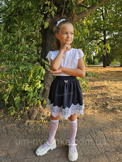 Шкільна спідниця з білим мереживом на 116-134 Кривий Ріг - фото 4
