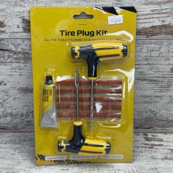 Набор для ремонта проколов бескамерных шин с жгутами и клеем, ремкомплект для авто колес Киев