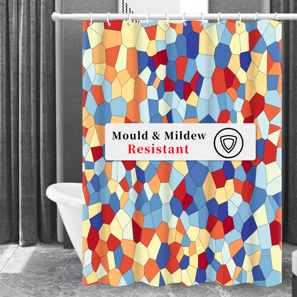 Шторка для ванны из полиэстера водонепроницаемая Bathlux 180x180 см с кольцами, занавеска для ванной комнаты Каменец-Подольский - изображение 3