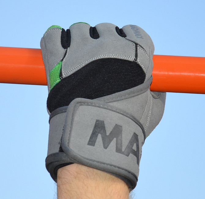 Рукавички для фітнесу MadMax MFG-860 Wild Grey/Green M Каменское - изображение 10