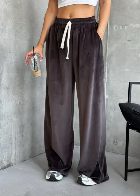 Велюрові жіночі брюки вільного крою з високою посадкою Одеса - фото 8