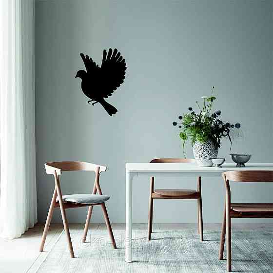 Декоративное настенное Панно «Птичка» Декор на стену(цена за 1шт) 30*23 см, Черный Киев