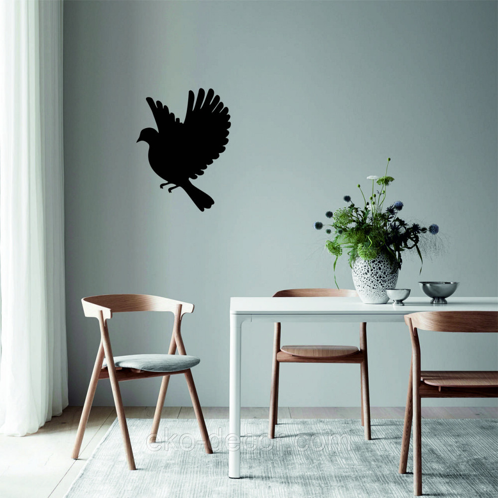 Декоративное настенное Панно «Птичка» Декор на стену(цена за 1шт) 30*23 см, Черный Киев - изображение 4