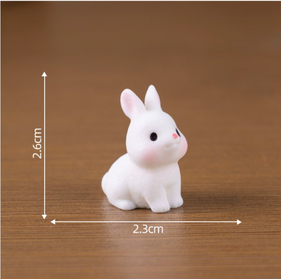 Фигурки Кролики 2.6 х 2.4 см Набор 4 шт Миниатюра для мини-сада Одесса