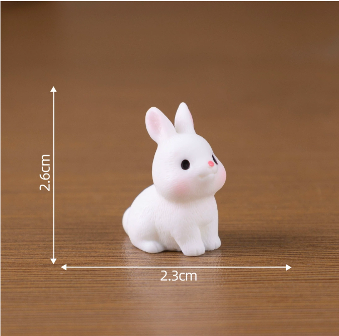 Фігурки Кролики 2.6 х 2.4 см Набір 4 шт Мініатюра для міні-саду Одеса - фото 6