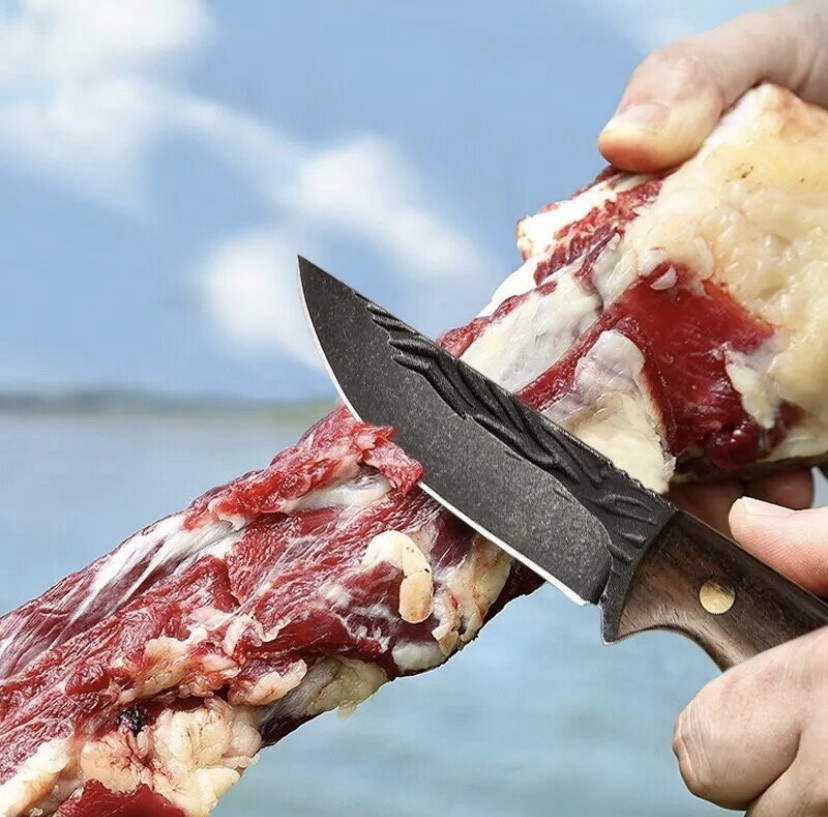 Походный нож, охотничий нож, рыбацкий нож , нож для кемпинга и природы, 20 см, нержавеющая сталь, коричневый Киев - изображение 6