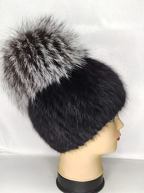 Шапка меховая женская ондатра бон Джоли Черный Харьков - изображение 3