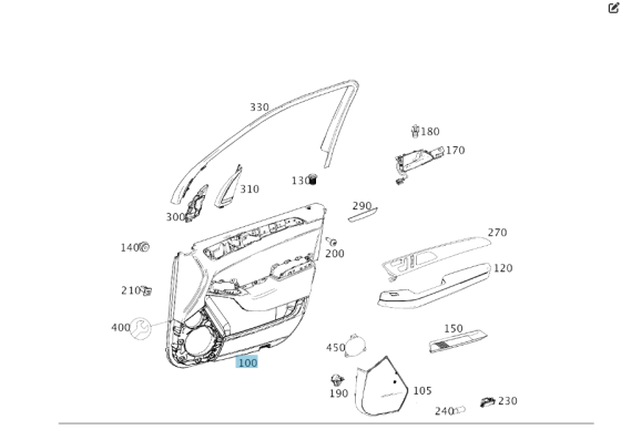 Mercedes-Benz  A2927203801 9H14 Карта передніх правих дверей чорна GLE Coupe C292 Одесса