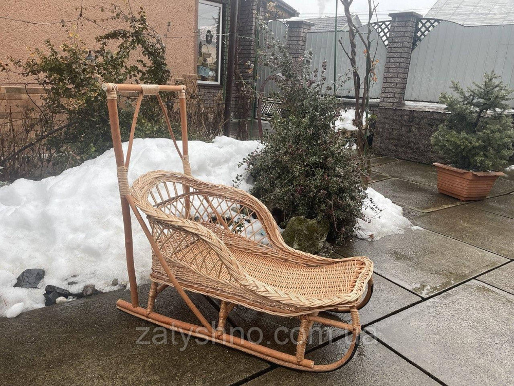 Санки  из лозы плетеные  с ручкой Киев - изображение 6