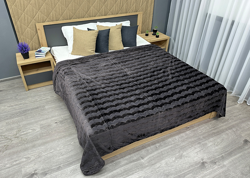 Плед-покривало 200х230 см (+-5см) Графітовий (87-251) Київ - фото 3