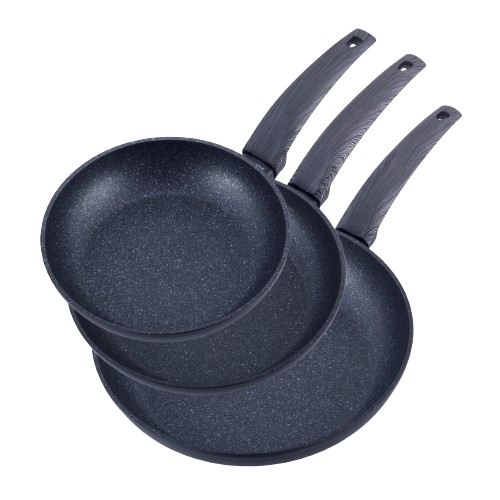 Набір сковорід d20см/24см/28см алюміній а/п Black marble 4124 KAMILLE Житомир - фото 3