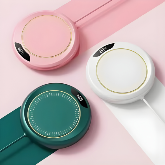 Підставка з підігрівом для напоїв, термонагрівач для чашки 20 Вт з USB-дротом і індикатором температури, білий Кам'янець-Подільський