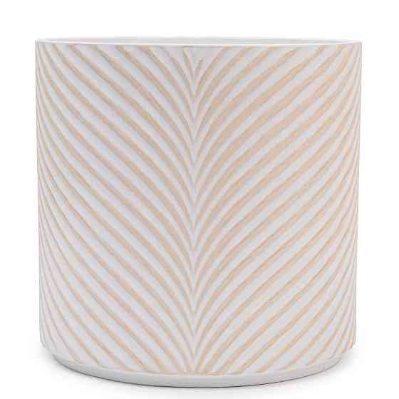 elemi Кашпо для квітів керамічне elemi "Листок" (білий + бежевий) 19" круглий 4,5 л Коломыя