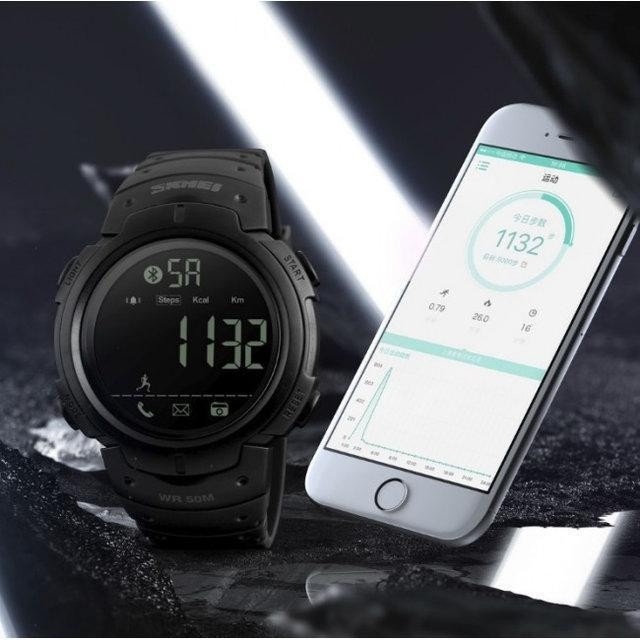 Спортивний смарт годинник Skmei 1301 Шагомер Bluetooth удароміцні Чорні Вінниця - фото 2