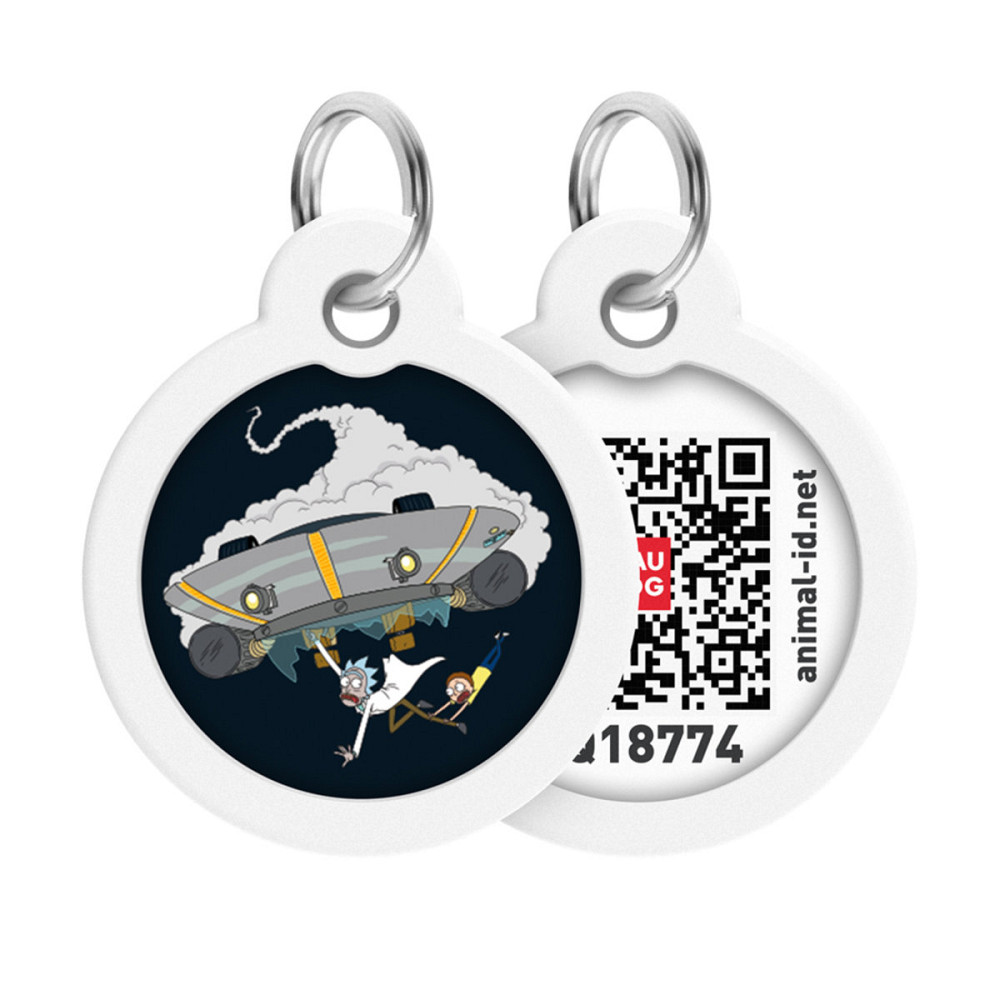 Адресник для собак и кошек металлический WAUDOG Smart ID с QR паспортом, рисунок 