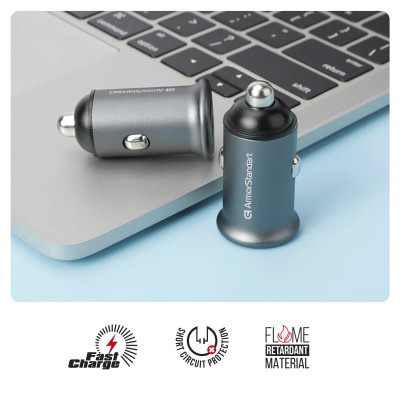 Зарядное устройство Armorstandart 2xUSB QC3.0 Grey + cable USB-C (ARM82459) Винница - изображение 5