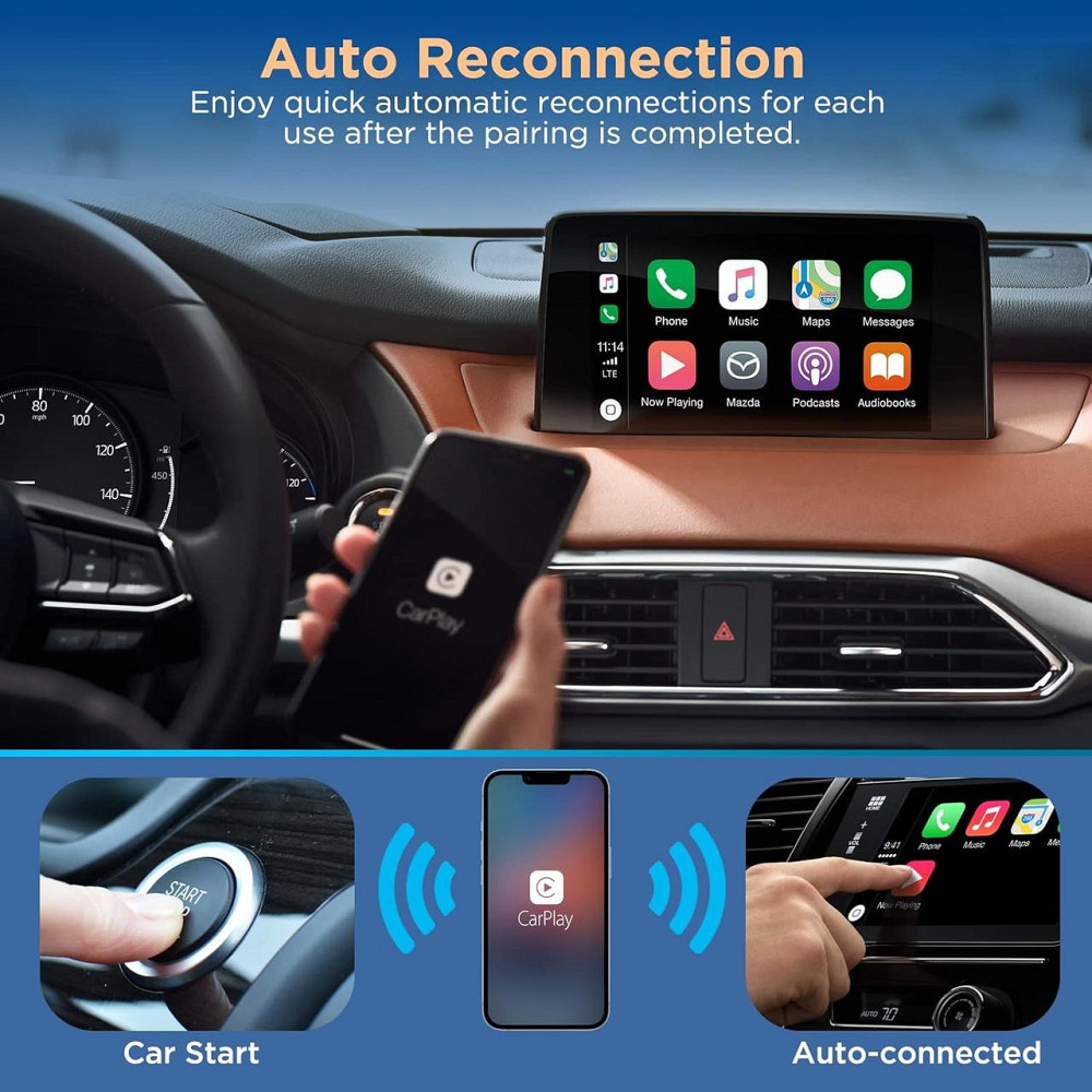 CarPlay бездротовий адаптер для iPhone з iOS 10+ Apple Plug&Play донгл для авто зі штатним карплей, перетворення дротового карплей Київ - фото 5