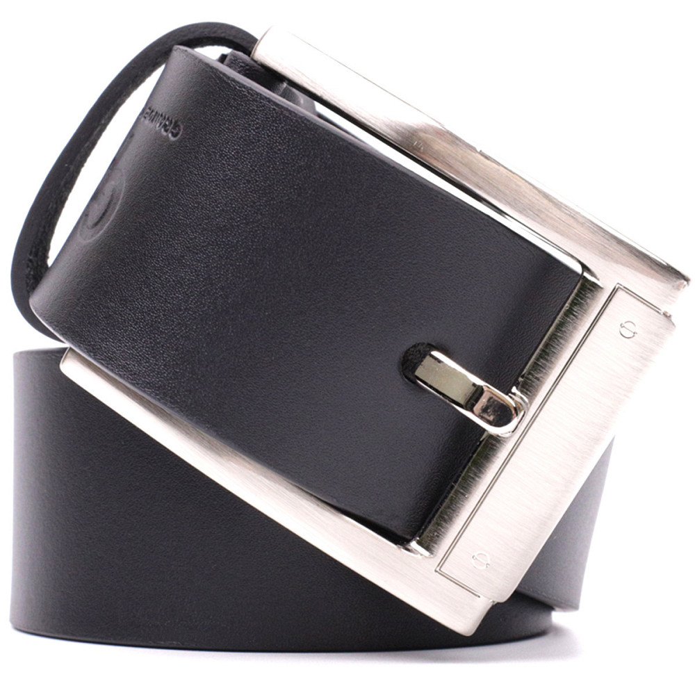 Зручний ремінь під джинси з натуральної шкіри GRANDE PELLE 11683 Чорний Київ - фото 4