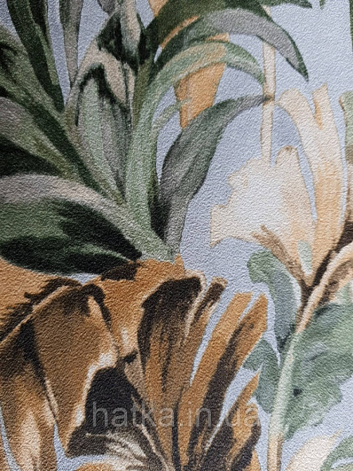 Шпалери флізелінові еко Decoprint Essentials EE22532 листя пальми банана папороть зелені, коричневі, сірі Київ - фото 3
