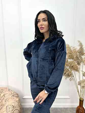 Махровый женский костюм-пижама Palmira 46-48, Темно-синий Киев