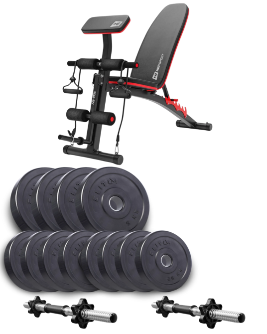 Набір Elitum Titan гантелі 2х26кг з лавою HS-1035 Киев - изображение 1