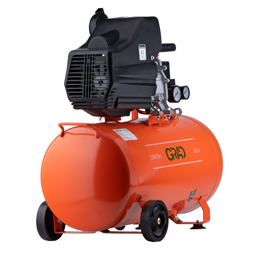 Grad Компрессор одноцилиндровый 1.5кВт 198л/мин 8бар 50л (2 крана) GRAD (7043565) Коломия - фото 12