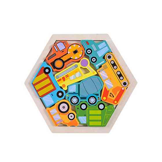 Дитячий дерев’яний пазл вкладиш "Будівельний транспорт" C9441-2 Вінниця