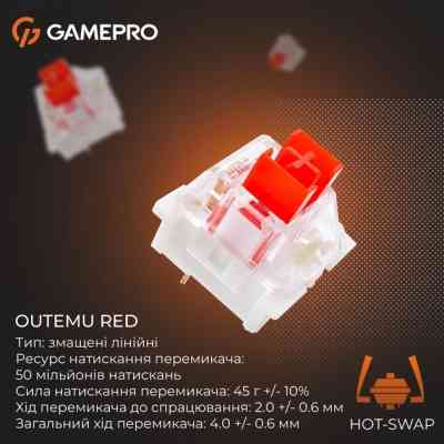 Клавіатура GamePro Genesis Metallic MK144G Outemu Red Switch USB UA Gray (MK144G) Вінниця