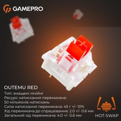 Клавиатура GamePro Genesis Metallic MK144G Outemu Red Switch USB UA Gray (MK144G) Винница - изображение 6