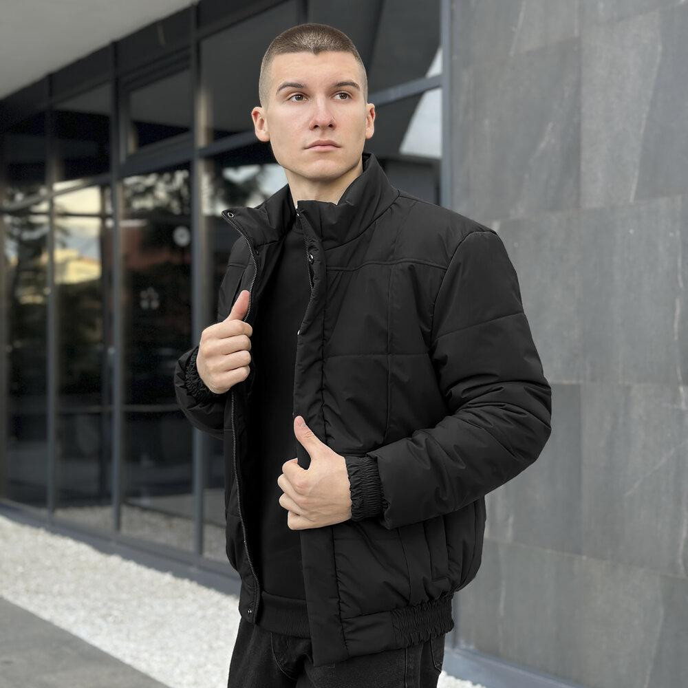 Черная мужская демисезонная куртка без капюшона весна осень Pobedov Axmont Киев - изображение 9