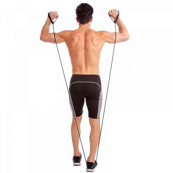 Трубчастий еспандер U-Powex з латексною гумою та ручками, опір 20LB (9 кг), зелений Київ