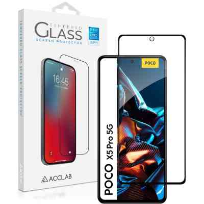 Стекло защитное ACCLAB Full Glue Xiaomi Poco X5 Pro Black (1283126567384) Винница