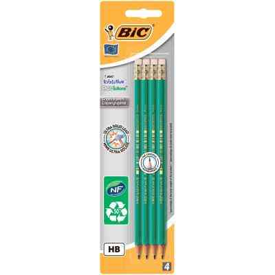 Карандаш графитный Bic Evolution Eco HB с ластиком в блистере, 4шт (bc8902753) Винница