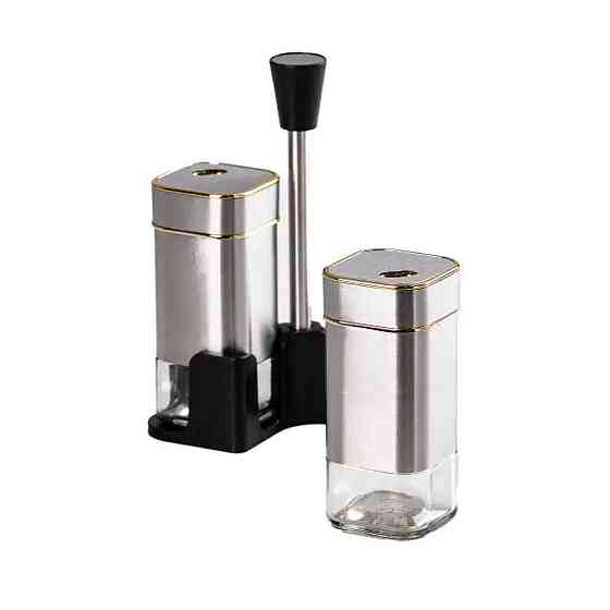 Набір для спецій на підставці 2 баночки для солі та перцю по 120 мл HP531T1005J Київ