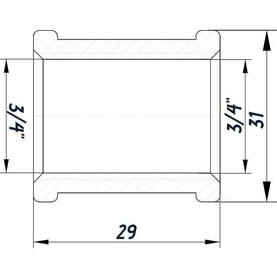 Муфта 3/4″ВВ нержавіюча SM441S OPTIMUM (000031510) Київ