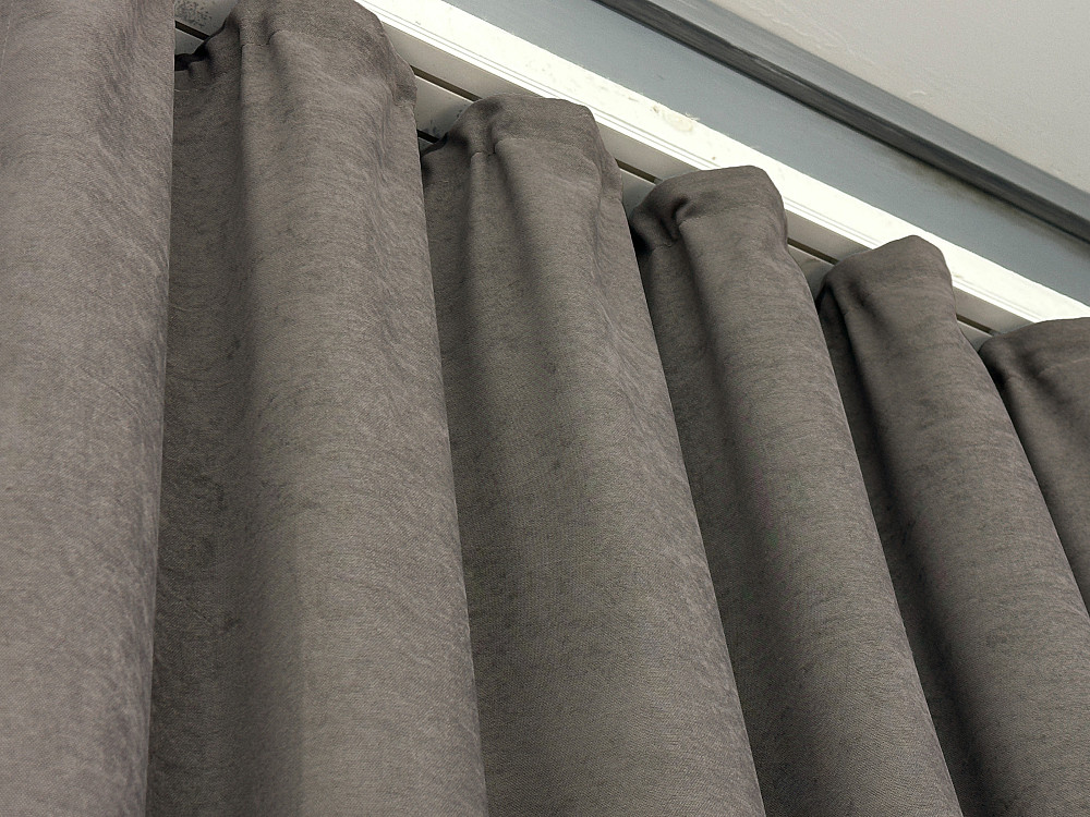 Шторна тканина мікровелюр Petek YL колір сіро-коричневий 1710ш Київ - фото 5