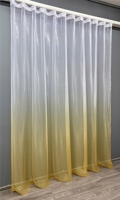 Тюль VR-Textil 1444т Омбре із органзи Світло-золотистий з білим 300х250 см (42-0864) Київ - фото 3