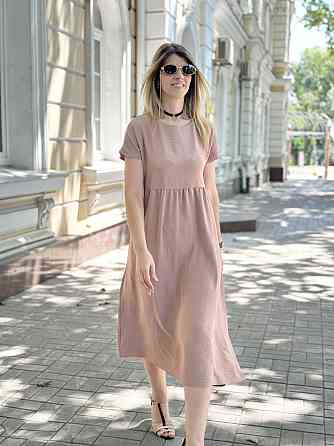 Летнее платье миди свободного кроя Ordinary 46-48, Капучино Киев