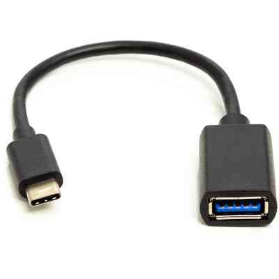 Дата кабель OTG USB 2.0 AF to USB-C 0.1m PowerPlant (CA911837) Винница