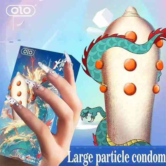 Презервативи із шипами супертонкий OLO Nine Dragon 2 шт. Вінниця