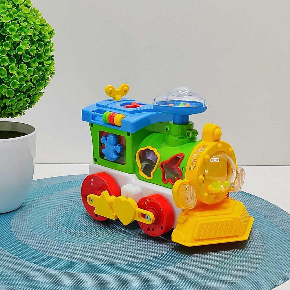 Паровоз розвиваючий TK Group озвучка на батарейках пищалка на трубі підсвічування Зелено-синій (93866) Чернігів - фото 9