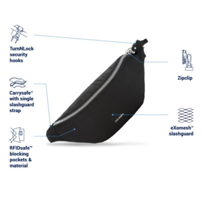 Сумка-бананка Pacsafe Stylesafe Sling Pack темно-синій (20635606) Винница - изображение 6