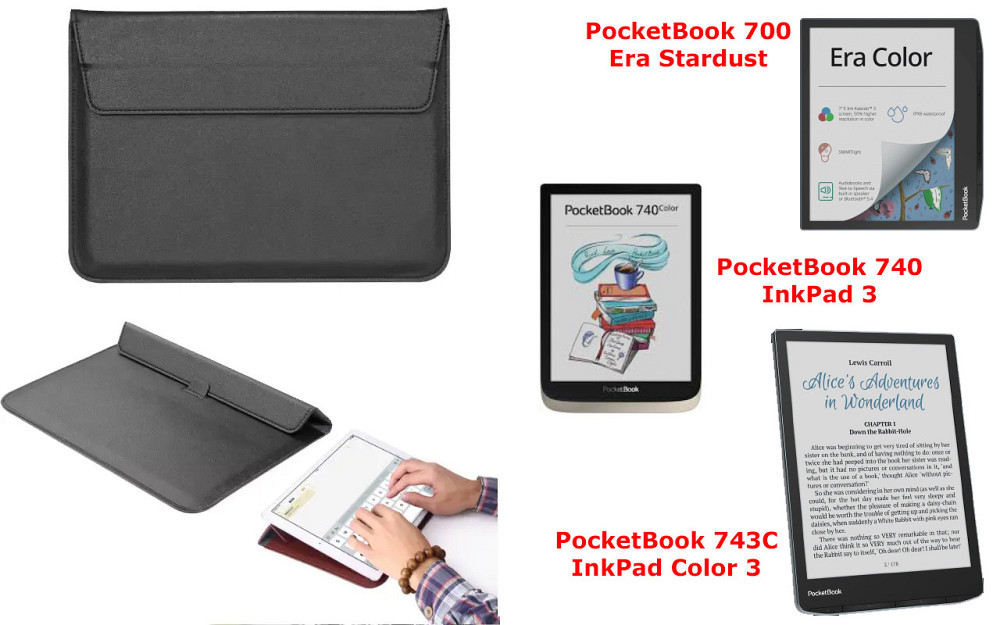 Чехол-конверт VitoCase для PocketBook 700, 740, 743, с функцией подставки для книги Черный Киев - изображение 1