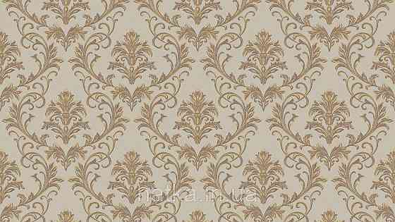 Шпалери метрові вінілові на флізеліні Sintra Classic класика вензеля завитки структурні золотисті на бежевому 445235 Київ