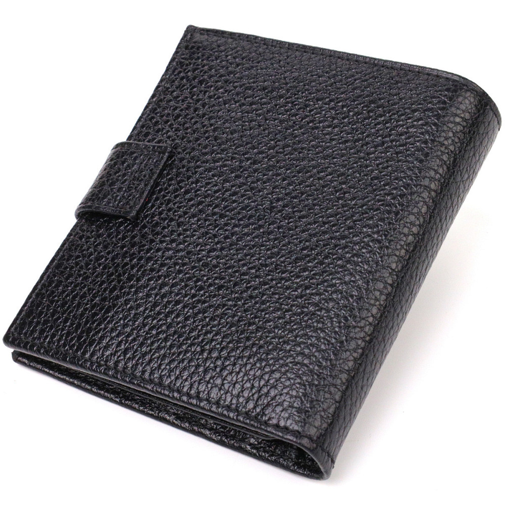 Красивый мужской бумажник из натуральной зернистой кожи CANPELLINI 21730 Черный Киев - изображение 2