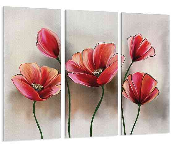 Модульная картина Цветы Маки Art-162_XXL 70x130 см Киев