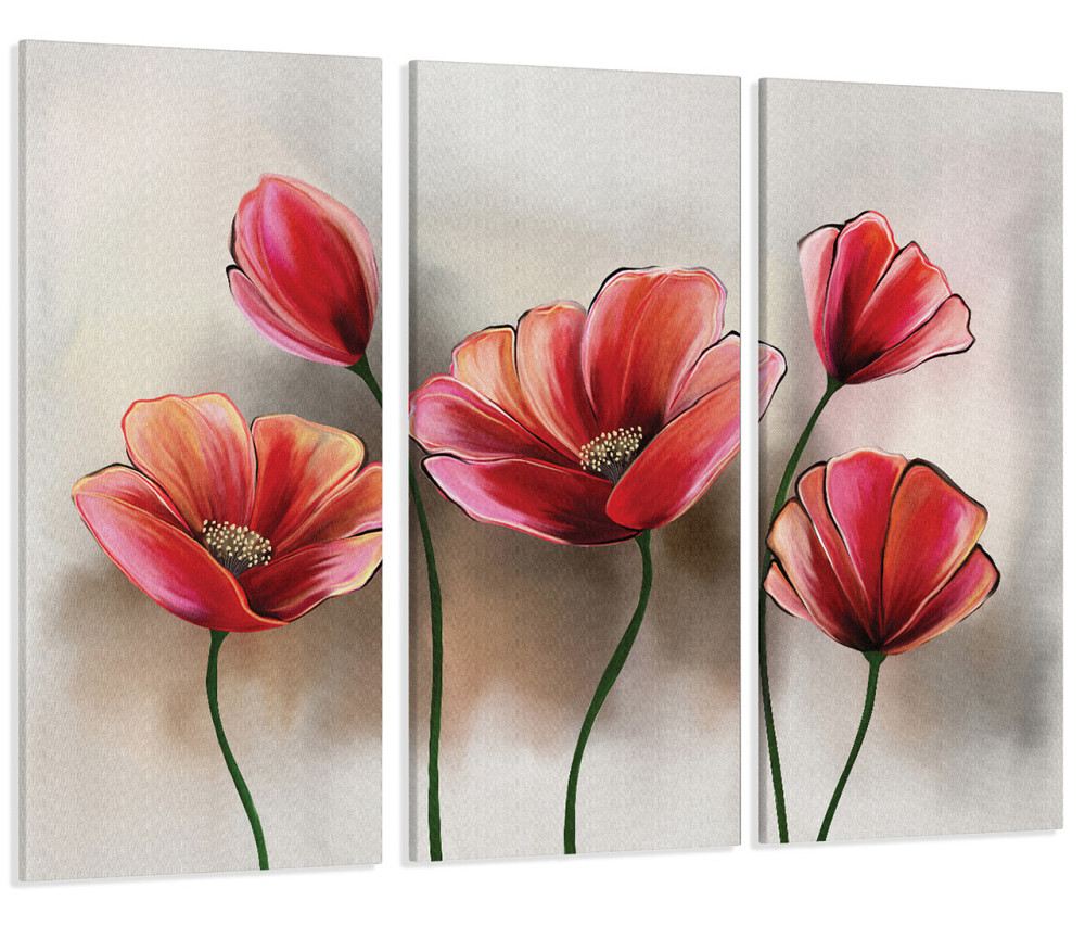 Модульная картина Цветы Маки Art-162_XXL 70x130 см Киев - изображение 1