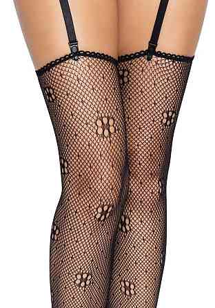 Чулки Leg Avenue Daisy Dot Fishnet Stockings One Size Black Sex Aura Киев