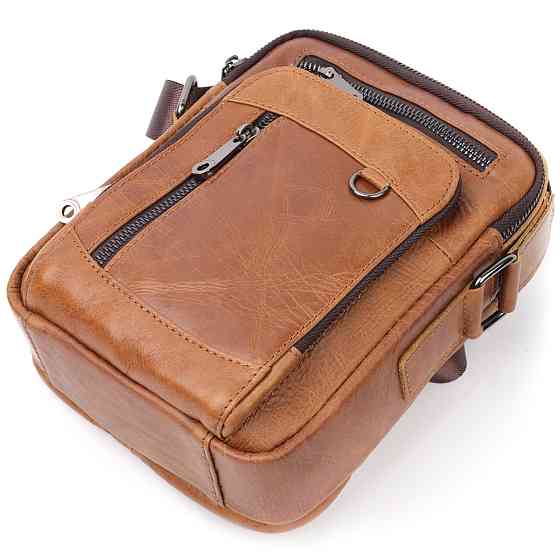 Сумка мужская Vintage 20827 кожаная Светло-коричневый Киев