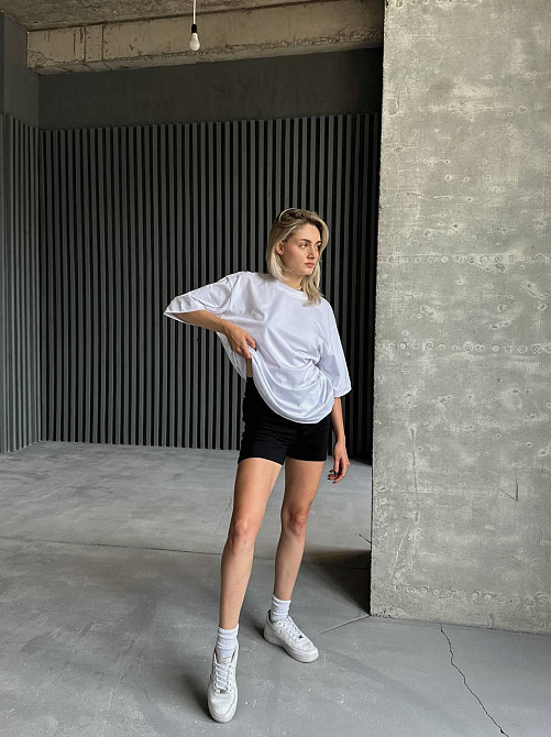 Довга футболка жіноча оверсайз Білий 42/46 Харків - фото 1